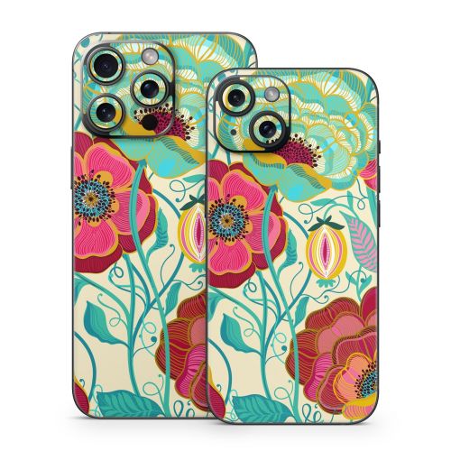 Golden Flowers iPhone 15 Series Skin