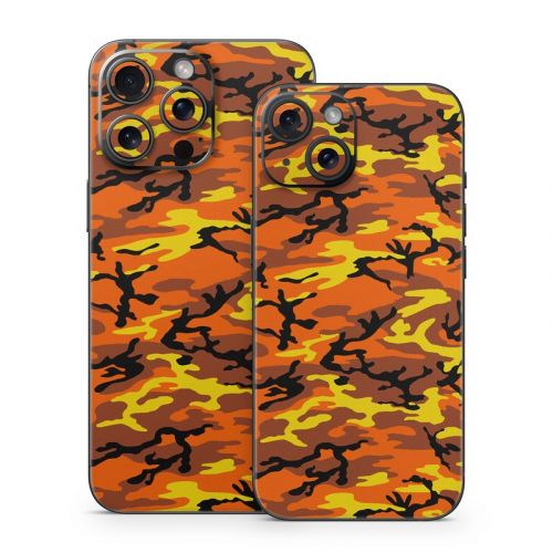Orange Camo iPhone 15 Series Skin