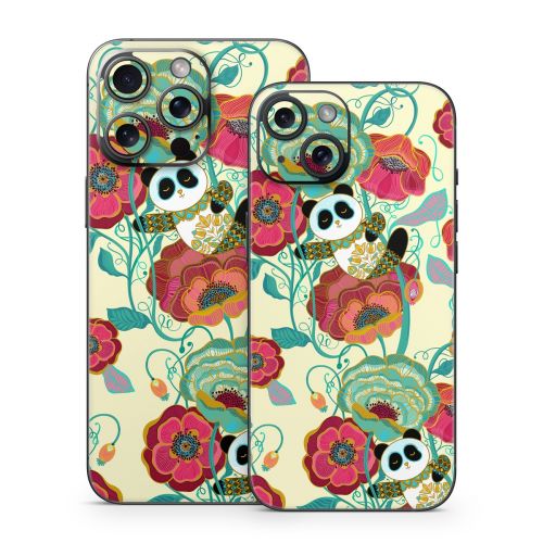 Panda Flowers iPhone 15 Series Skin