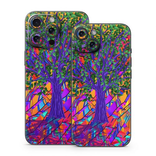 Stained Glass Tree iPhone 15 Series Skin