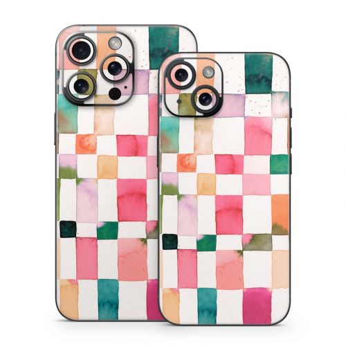 Watercolor Squares iPhone 15 Series Skin