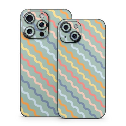 Wavy Diagonal Lines iPhone 15 Series Skin
