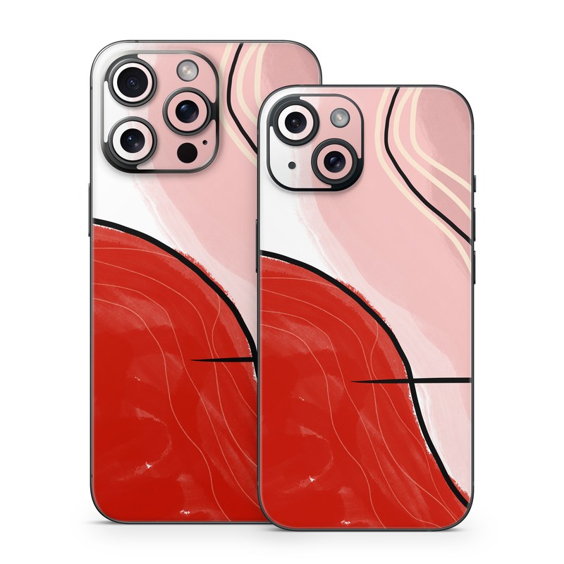 iPhone 15 Series Skin design of Red, Line, Lip, Material Property, Mouth, Illustration, Graphics, Liquid, Modern Art, Graphic Design, Art, with white, black, brown, red colors