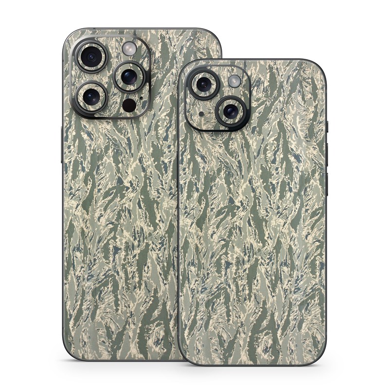 iPhone 15 Series Skin design of Pattern, Grass, Plant, with gray, green colors