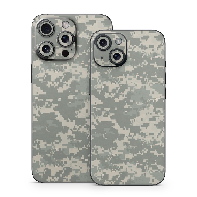 iPhone 15 Series Skin design of Military camouflage, Green, Pattern, Uniform, Camouflage, Design, Wallpaper, with gray, green colors