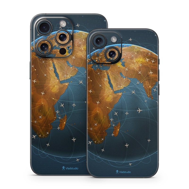 iPhone 15 Series Skin design of Planet, Earth, Astronomical object, World, Atmosphere, Globe, Space, Sky, Astronomy, Circle, with blue, yellow, brown colors