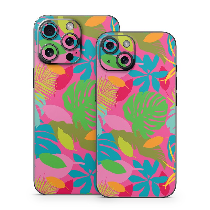 iPhone 15 Series Skin design of Organism, Pink, Rectangle, Magenta, Aqua, Art, Symmetry, Pattern, Painting, Electric blue, with pink, green, blue, yellow, orange, red colors