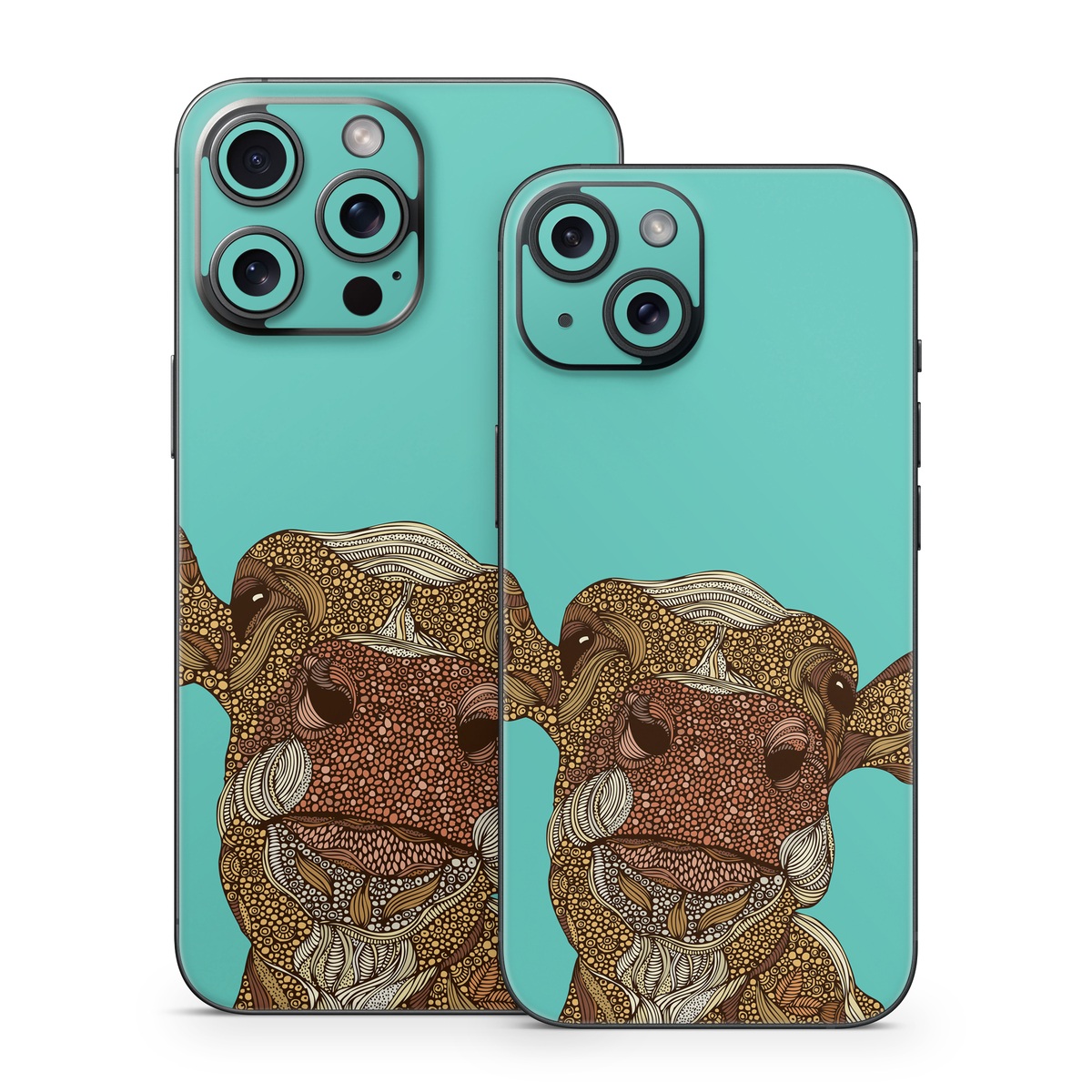 iPhone 15 Series Skin design of Head, Illustration, Art, Fictional character, with brown, green colors