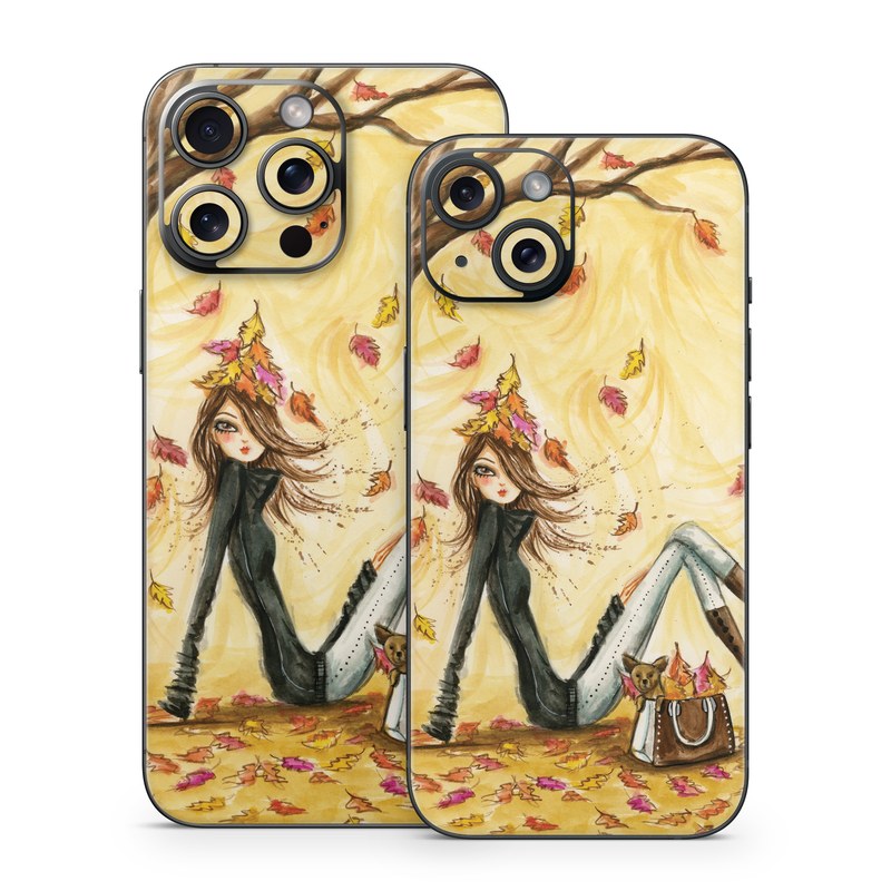 iPhone 15 Series Skin design of Painting, Watercolor paint, Tree, Art, Illustration, Plant, Modern art, Visual arts, Still life, Fictional character, with yellow, red, brown, orange, black, white colors