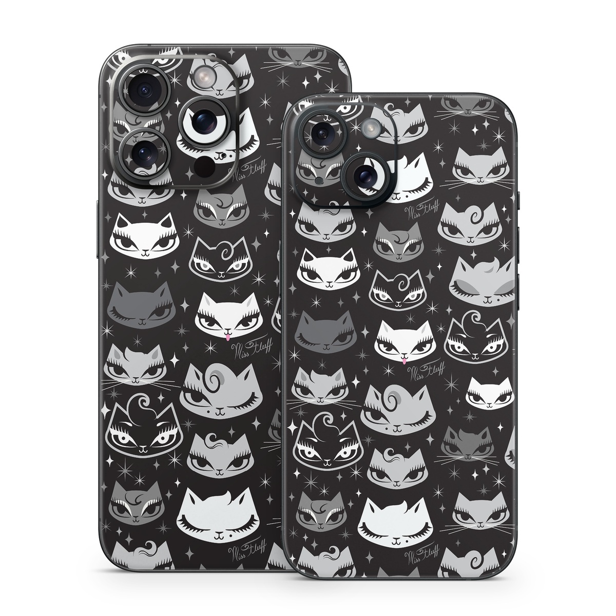 iPhone 15 Series Skin design of Pattern, Design, Headgear, Hat, Smile, Team, Crowd, with black, white, gray colors