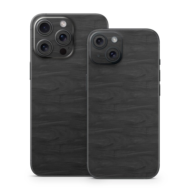 iPhone 15 Series Skin design of Black, Brown, Wood, Grey, Flooring, Floor, Laminate flooring, Wood flooring, with black colors