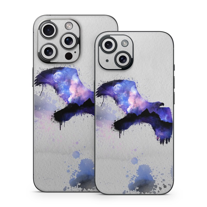 iPhone 15 Series Skin design of Blue, Watercolor paint, Purple, Water, Graphic design, Illustration, Art, Ink, Painting, Electric blue, with gray, white, blue, black, purple colors