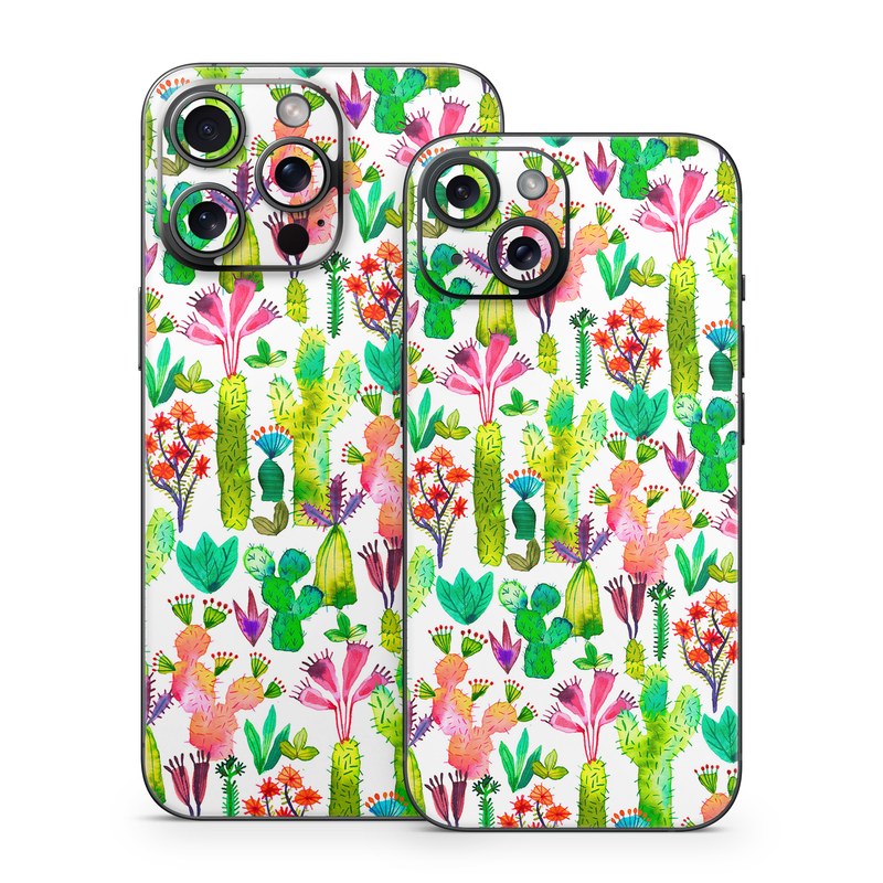 iPhone 15 Series Skin design of Pattern, Floral design, Plant, Wildflower, Wrapping paper, with white, green, red, purple, pink, black colors