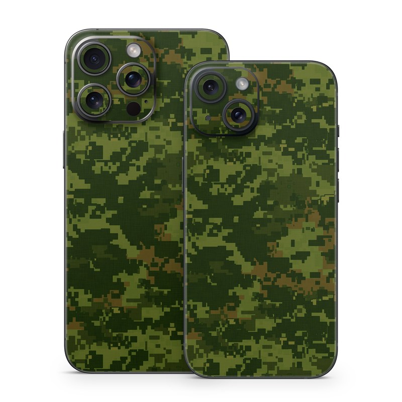 iPhone 15 Series Skin design of Military camouflage, Green, Pattern, Uniform, Camouflage, Clothing, Design, Leaf, Plant, with green, brown colors