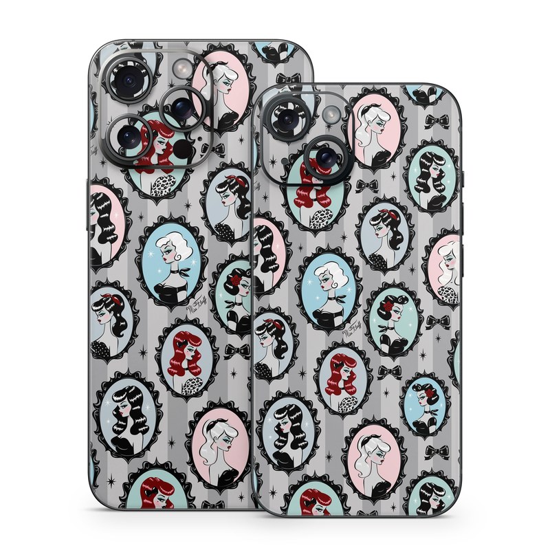 iPhone 15 Series Skin design of Pattern, Design, Textile, Visual arts, Circle, Art, with black, blue, gray, yellow, red, pink colors