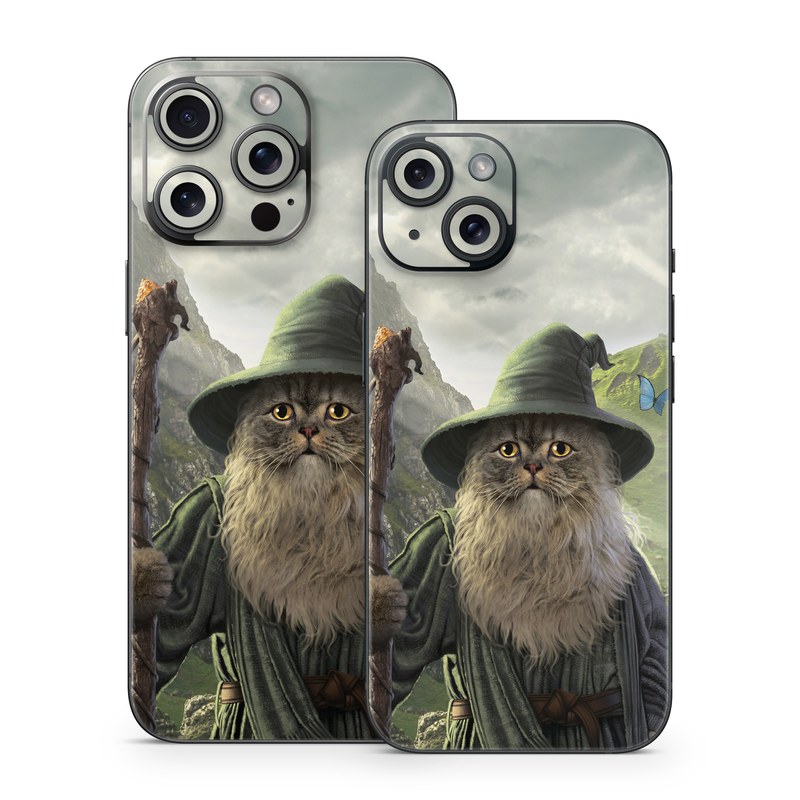 iPhone 15 Series Skin design of Beard, Facial hair, Illustration, Mythology, Magician, Fictional character, Cg artwork, Games, Art, with green, gray, brown, blue, green, white, yellow, black colors