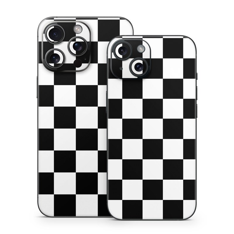 iPhone 15 Series Skin design of Black, Photograph, Games, Pattern, Indoor games and sports, Black-and-white, Line, Design, Recreation, Square, with black, white colors