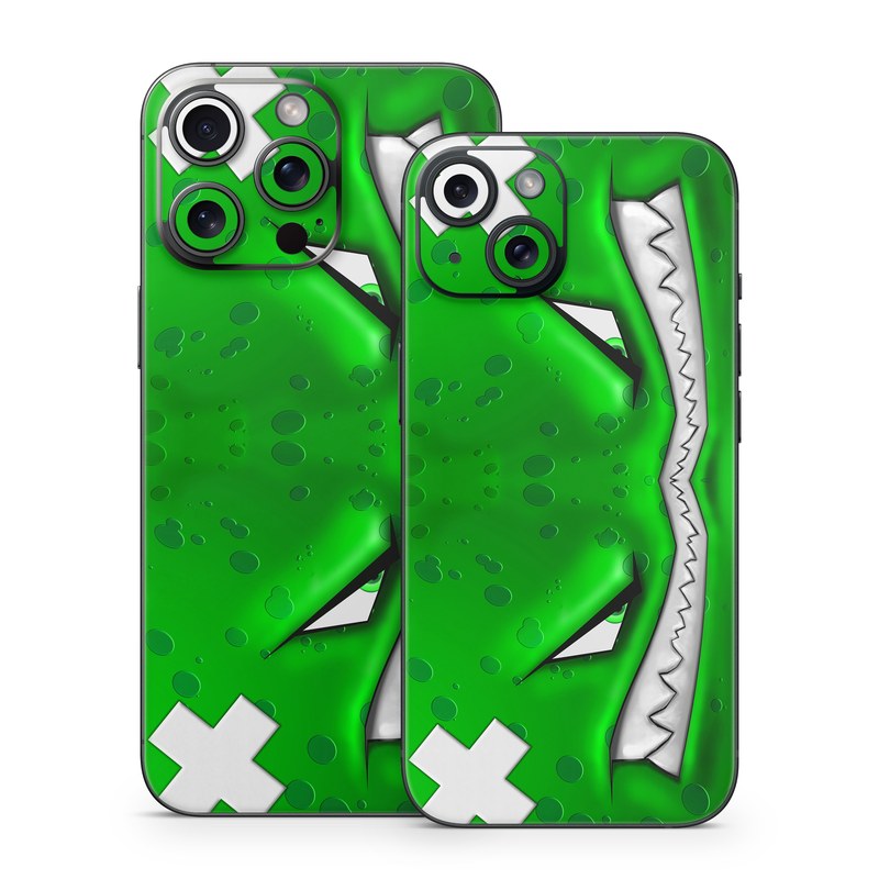 iPhone 15 Series Skin design of Green, Font, Animation, Logo, Graphics, Games, with green, white colors