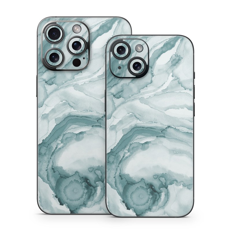 iPhone 15 Series Skin design of Liquid, Fluid, Snow, Polar ice cap, Ice cap, Aqua, Melting, Glacial landform, Arctic ocean, Pattern, with blue, gray, white colors