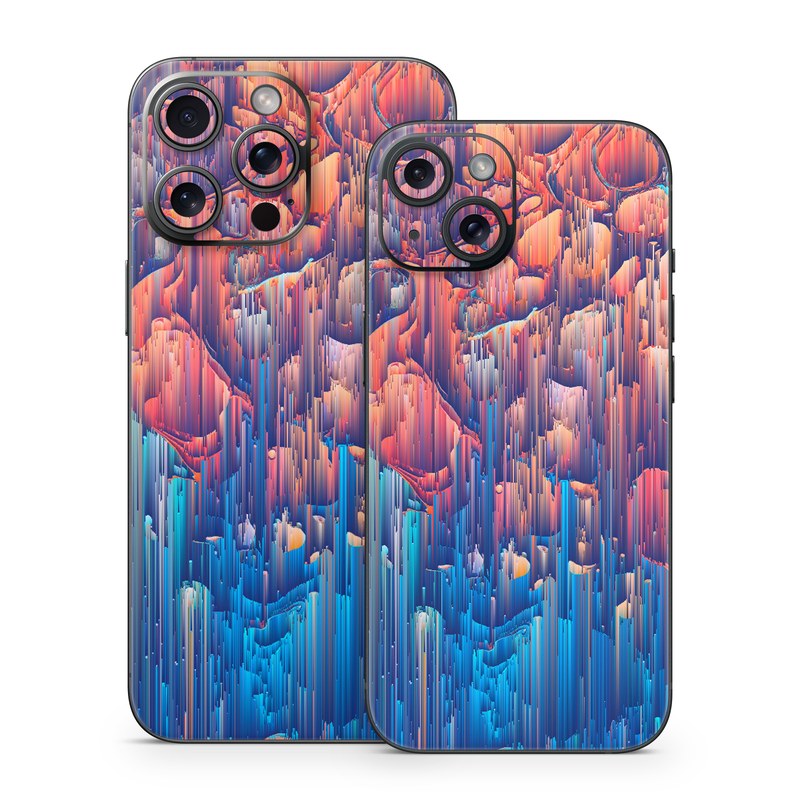 iPhone 15 Series Skin design of Blue, Turquoise, Formation, Sky, Design, City, Geology, Photography, Stock photography, Landscape, with blue, yellow, orange, red, pink colors