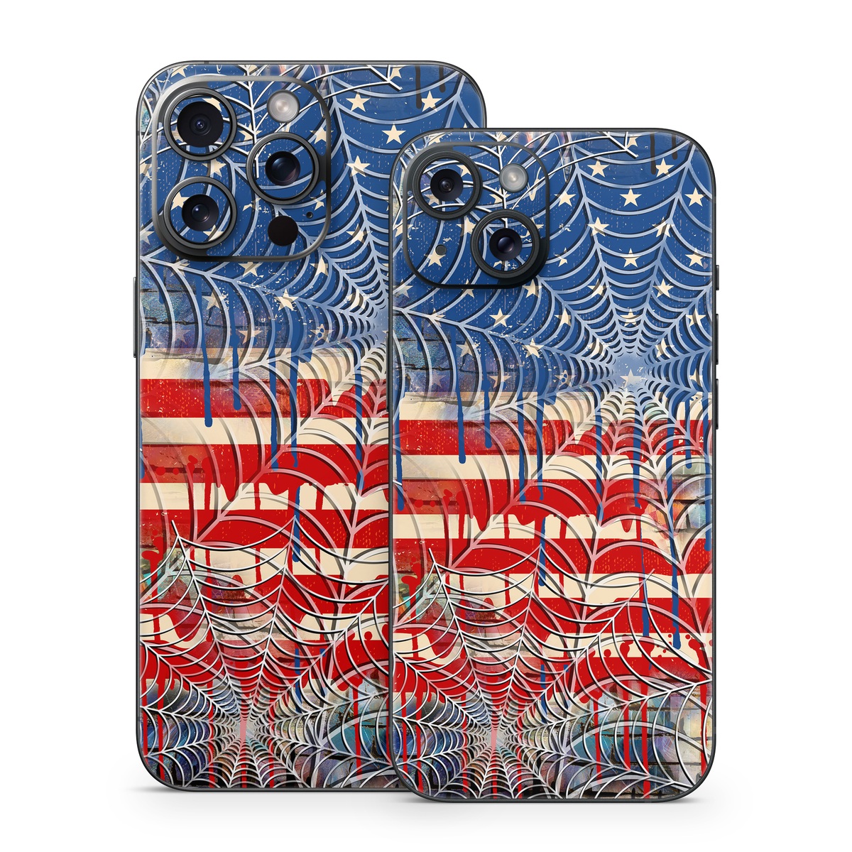 iPhone 15 Series Skin design of Graffiti, Art, Pattern, Flag, Street art, Line, Textile, Mural, Modern art, with red, blue, white, black colors