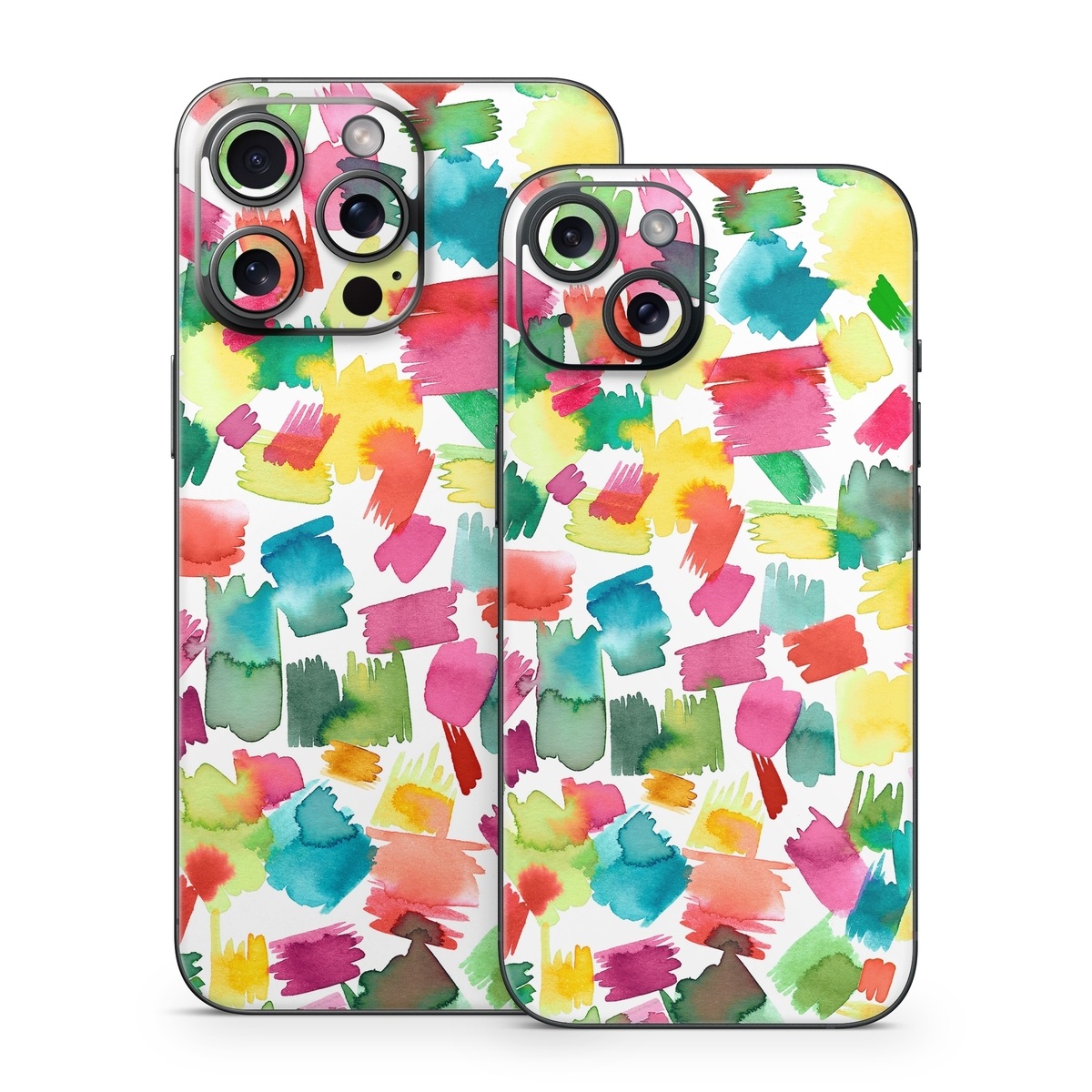 iPhone 15 Series Skin design of Colorfulness, Rectangle, Pattern, Art, Creative arts, Font, Circle, Tints and shades, Symmetry, Magenta, with white, red, pink, yellow, orange, green, blue colors