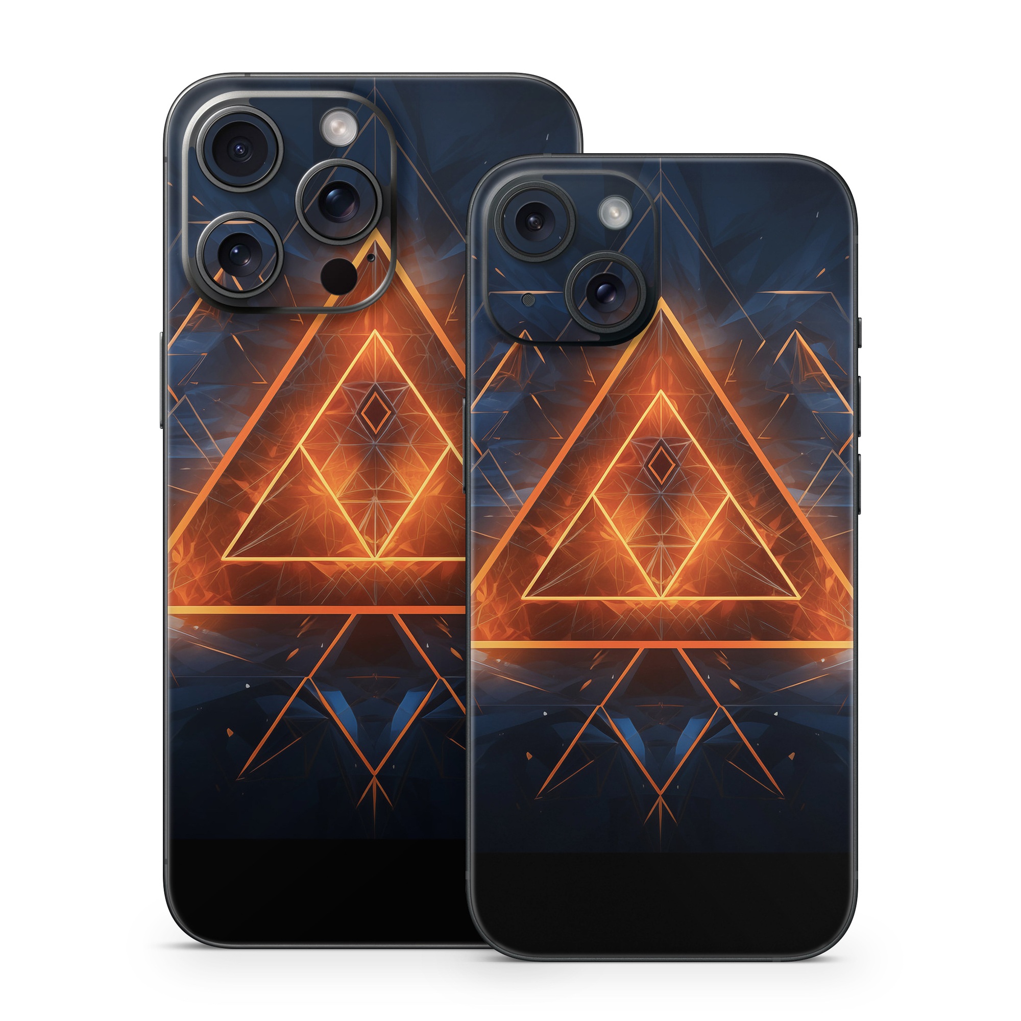 iPhone 15 Series Skin design of Sky, Atmosphere, Water, Triangle, Cloud, Electricity, Astronomical object, Tree, Star, Font, with black, white, orange, yellow, red, blue colors