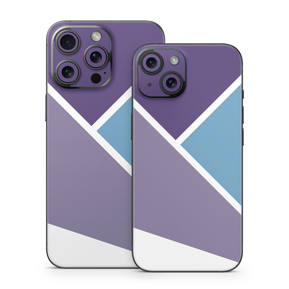iPhone 15 Series Skin design of Violet, Purple, Turquoise, Line, Pattern, Design, Graphic design, Font, Triangle, Magenta, with white, blue, purple colors