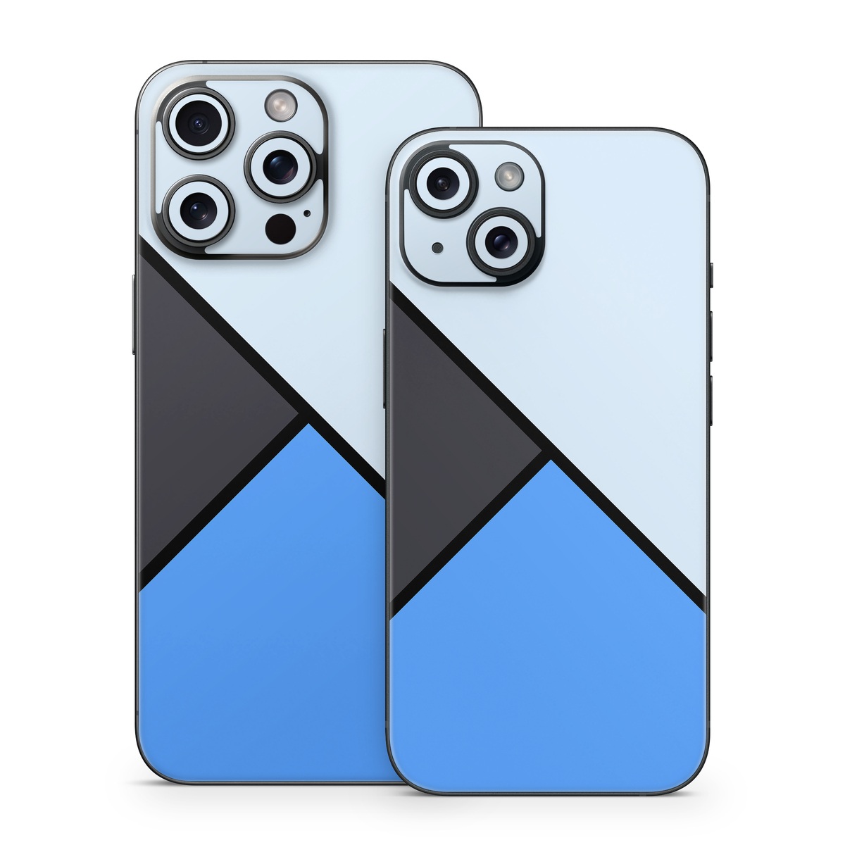 iPhone 15 Series Skin design of Blue, Line, Cobalt blue, Triangle, Azure, Electric blue, Parallel, Symmetry, Font, with blue, gray, black colors