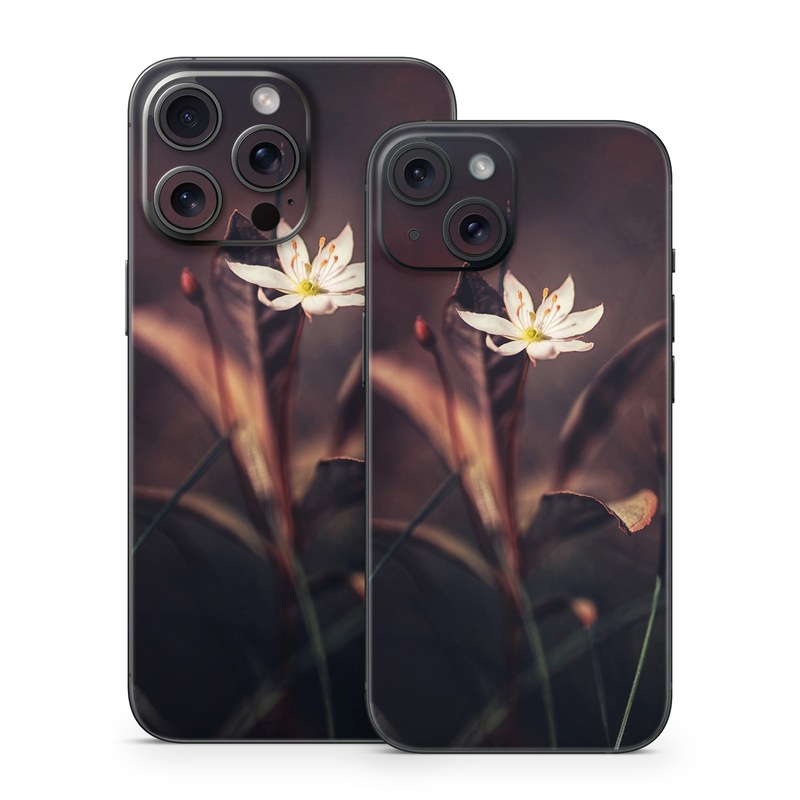 iPhone 15 Series Skin design of Flower, Yellow, Light, Plant, Sky, Still life photography, Wildflower, Petal, Darkness, Spring, with black, red colors