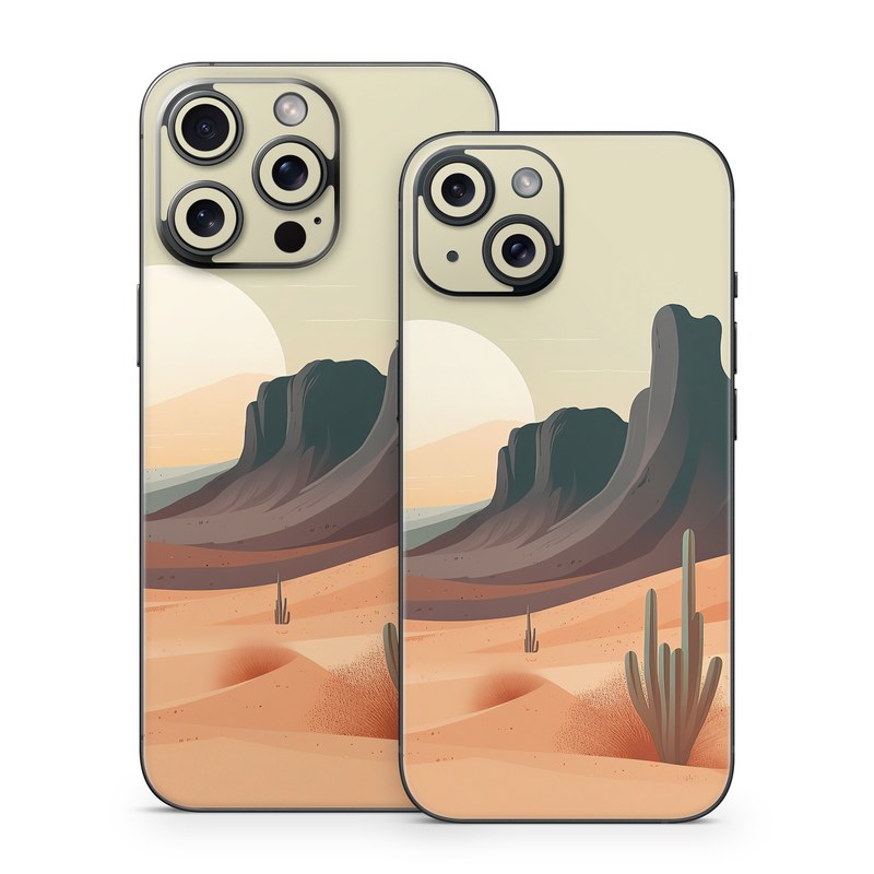iPhone 15 Series Skin design of Sky, Light, Nature, Natural landscape, Art, Landscape, Moon, Mountainous landforms, Formation, Erg, with orange, yellow, brown, green, white, black colors