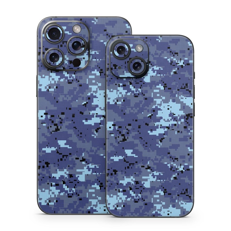 iPhone 15 Series Skin design of Blue, Purple, Pattern, Lavender, Violet, Design, with blue, gray, black colors