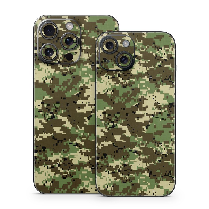 iPhone 15 Series Skin design of Military camouflage, Pattern, Camouflage, Green, Uniform, Clothing, Design, Military uniform, with black, gray, green colors