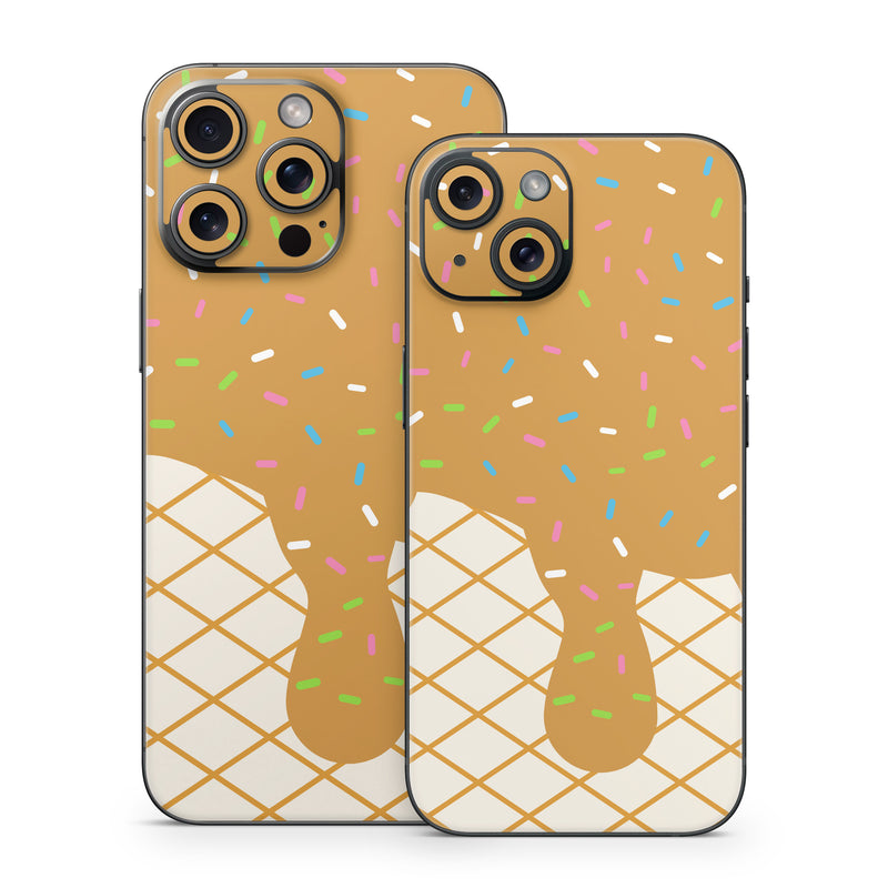 iPhone 15 Series Skin design, with white, brown, yellow, green, orange, pink, blue colors