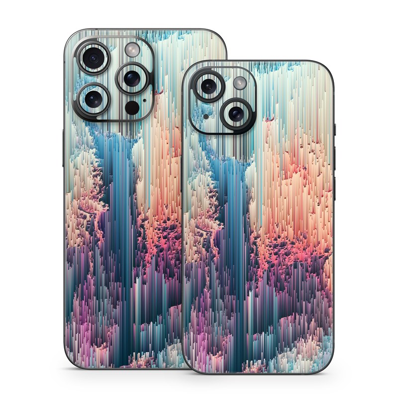 iPhone 15 Series Skin design of Blue, Pink, Sky, Turquoise, Design, Rock, Textile, Photography, Cloud, Winter, with white, blue, purple, pink, red colors