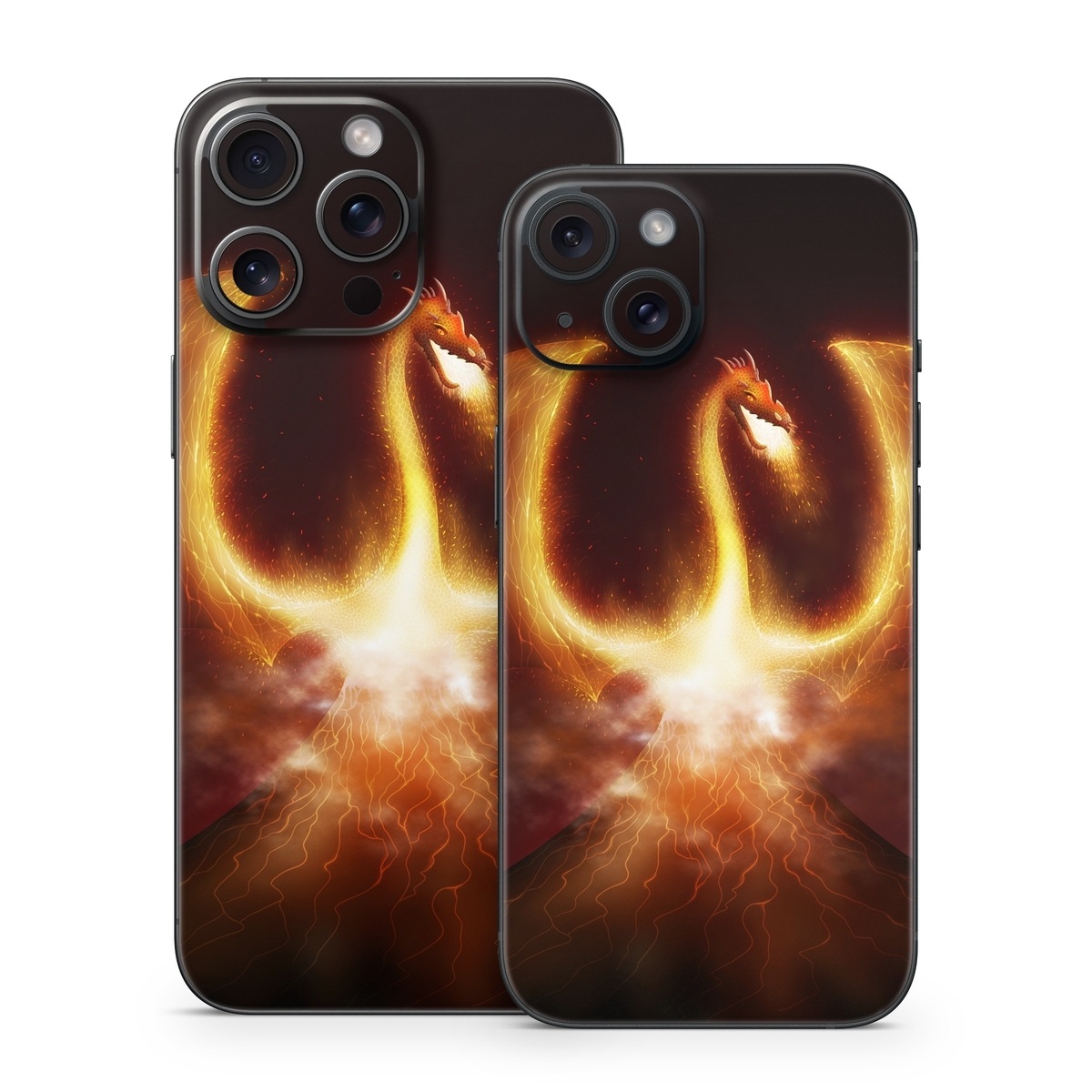 iPhone 15 Series Skin design of Light, Atmosphere, Orange, Space, Heat, Sky, Darkness, Art, Geological phenomenon, Universe, with black, red, green, pink colors