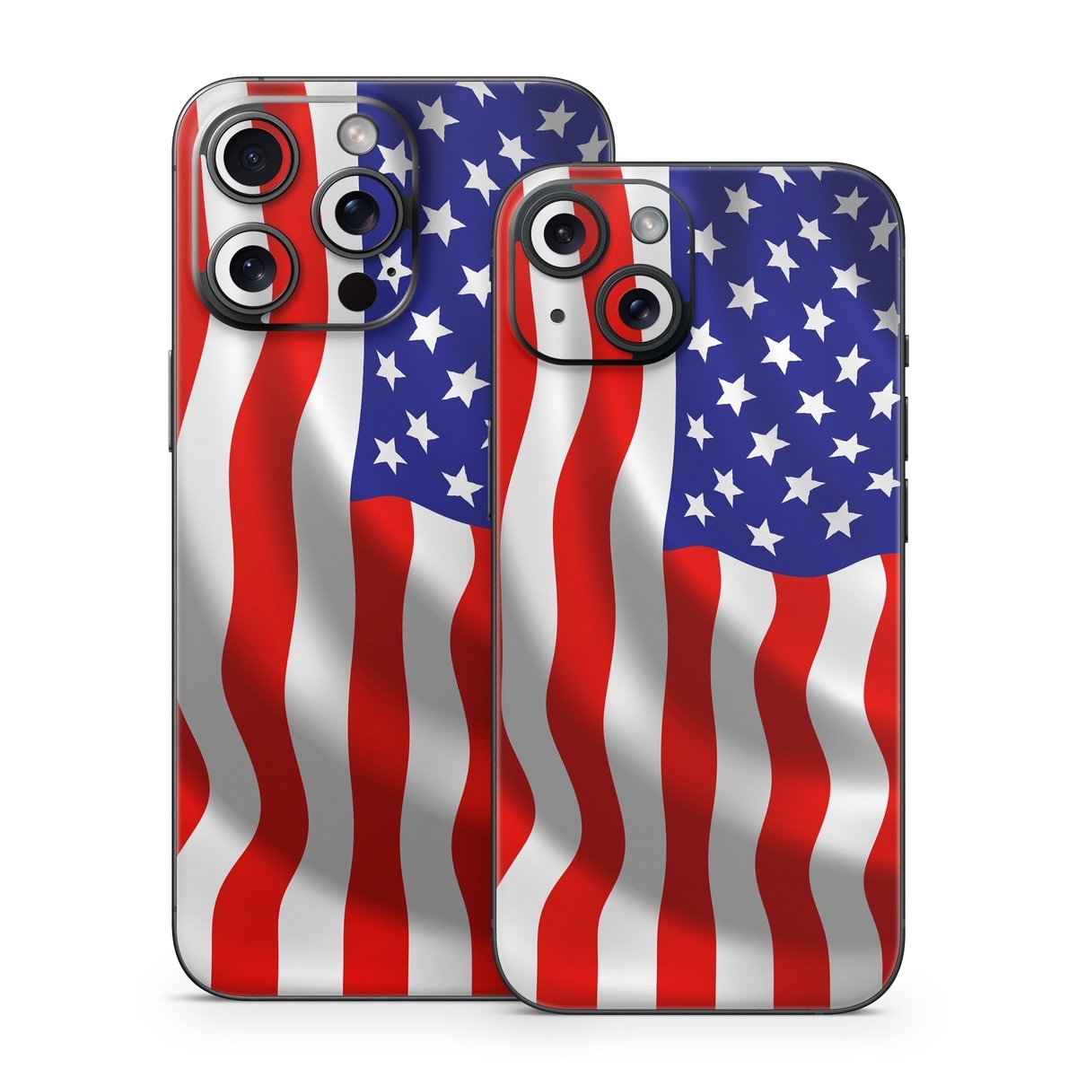 iPhone 15 Series Skin design of Flag of the united states, Flag, Flag Day (USA), Veterans day, Independence day, Memorial day, Holiday, with gray, red, blue, black, white colors