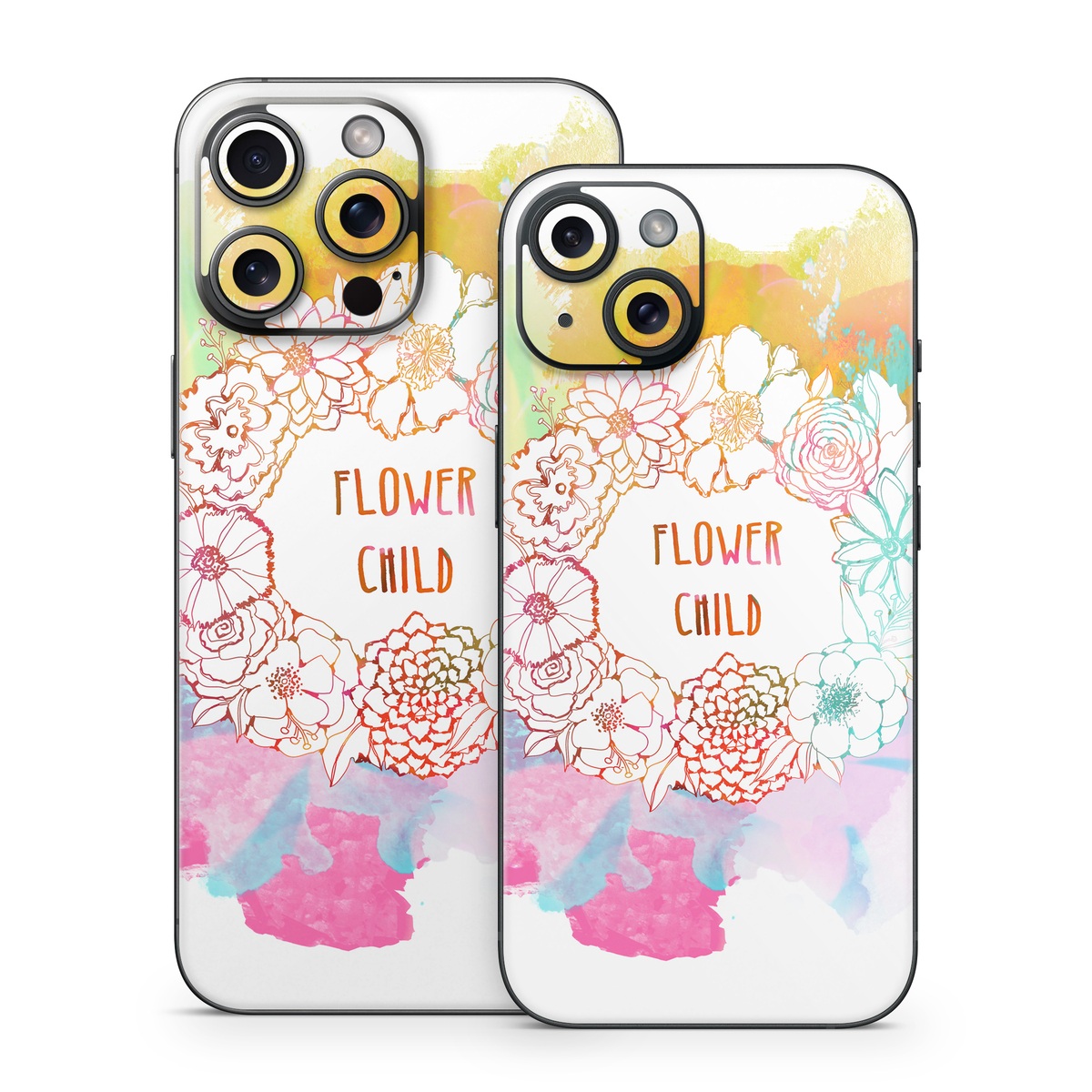 iPhone 15 Series Skin design of Heart, Illustration, Clip art, with yellow, orange, pink, blue, red colors