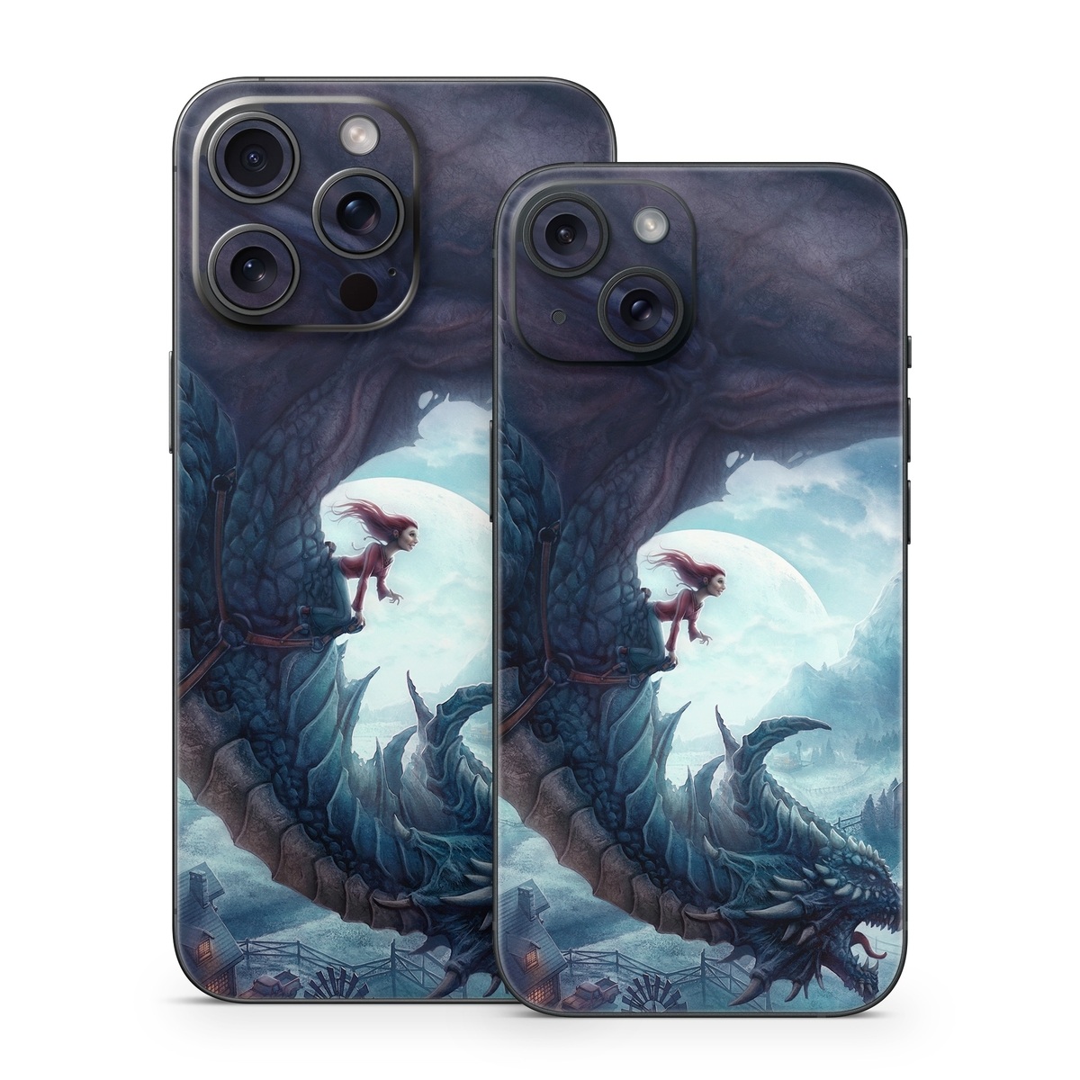 iPhone 15 Series Skin design of Dragon, Cg artwork, Illustration, Action-adventure game, Fictional character, Mythical creature, Mythology, Fiction, Cryptid, Extinction, with blue, white, brown, green colors