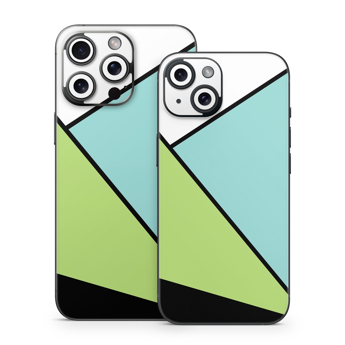 iPhone 15 Series Skin design of Green, Line, Blue, Triangle, Design, Parallel, Pattern, Graphic design, Slope, with white, black, green, blue colors