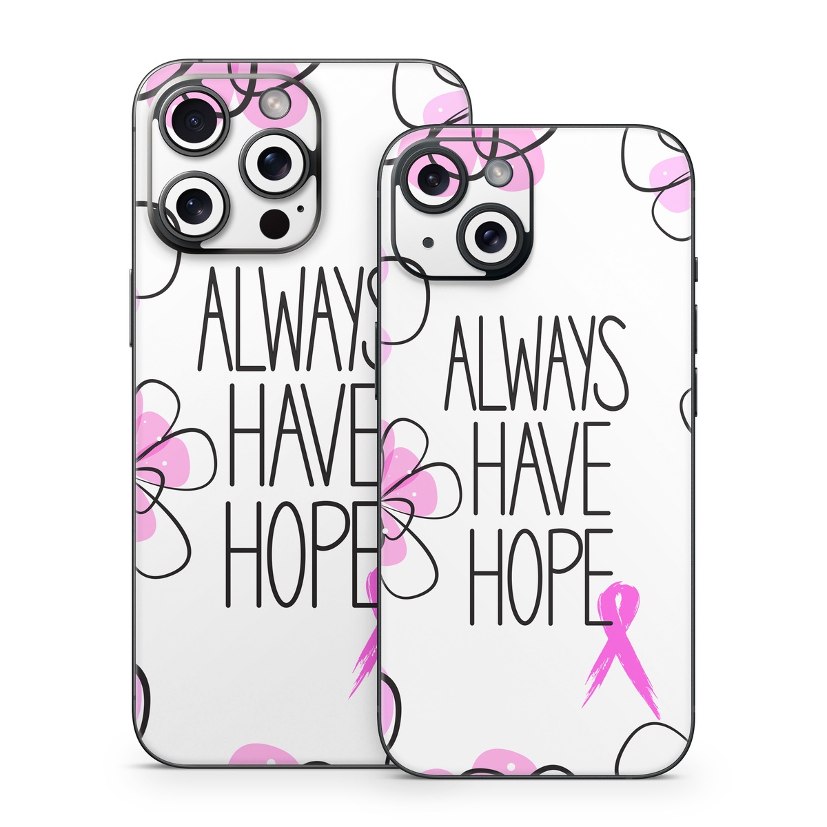 iPhone 15 Series Skin design of Pink, Purple, Text, Petal, Line, Magenta, Leaf, Design, Pattern, Plant, with white, gray, pink, black, purple colors