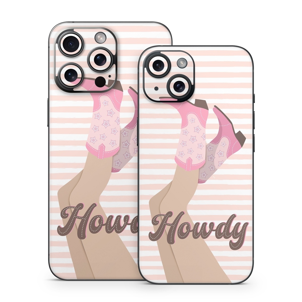 iPhone 15 Series Skin design of Hand, Glove, Sleeve, Gesture, Font, Finger, Pink, Material property, Waist, Thumb, with pink, white, brown colors