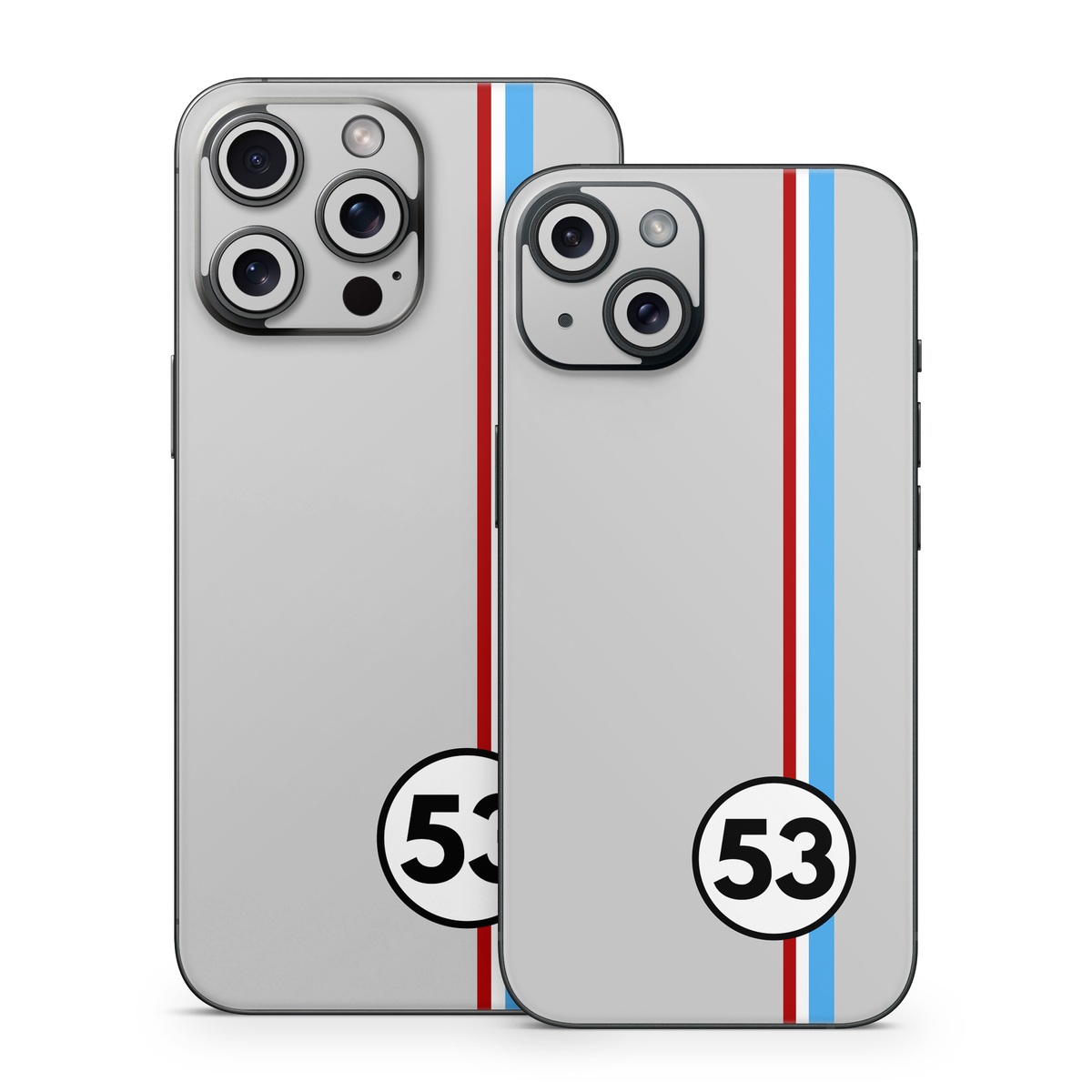 iPhone 15 Series Skin design of Line, Sign, Games, with gray, blue, red, white, black colors