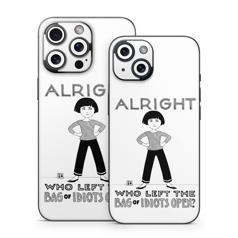 iPhone 15 Series Skin design of Font, Poster, Illustration, with black, white colors