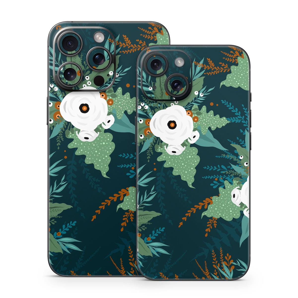 iPhone 15 Series Skin design of Pattern, Branch, Tree, Illustration, Design, Plant, Textile, Art, Visual arts, Space, with green, white, red, blue colors