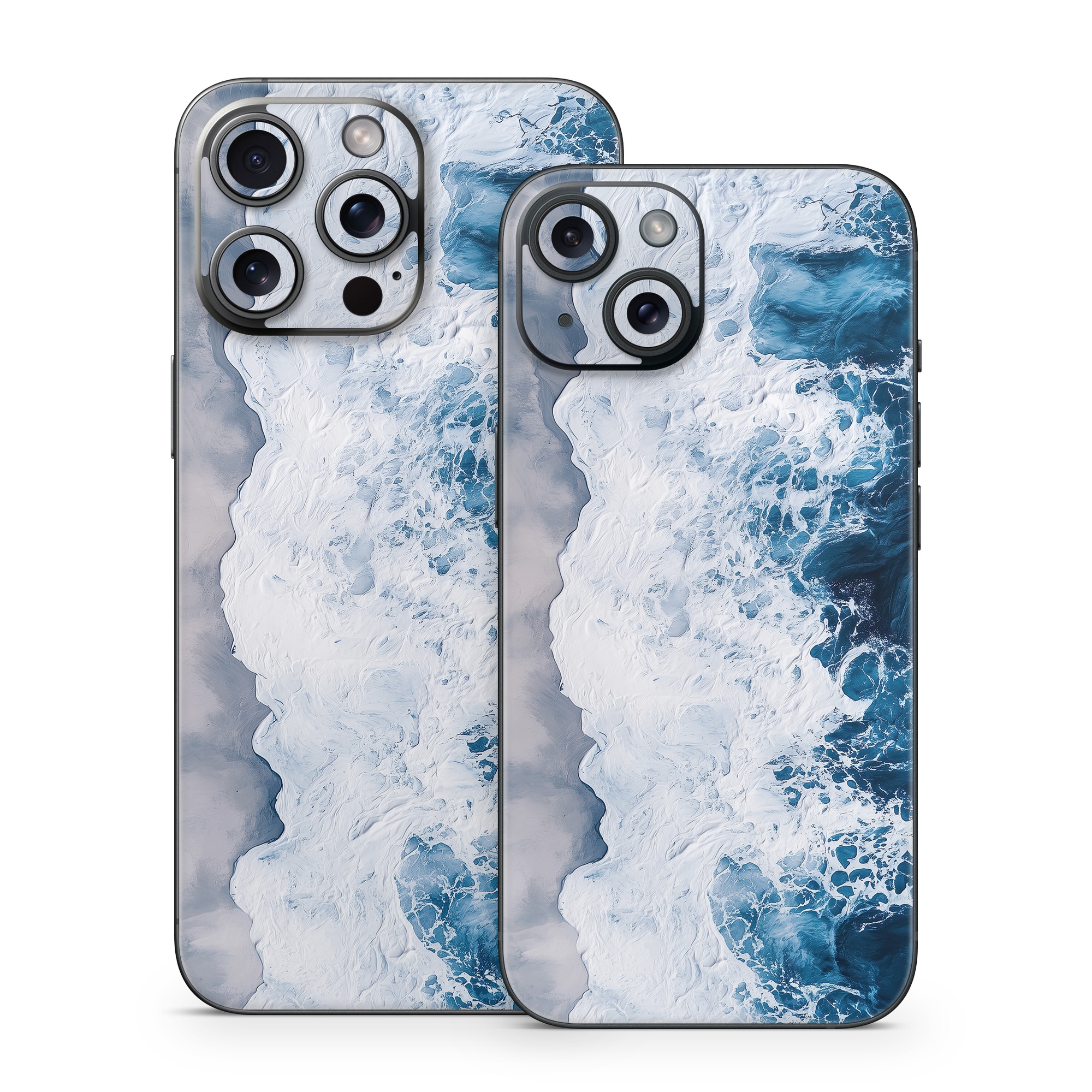 iPhone 15 Series Skin design of Water, Atmosphere, Water resources, Cloud, Liquid, Azure, Fluid, Natural landscape, Wind wave, Sky, with black, blue, white, gray colors