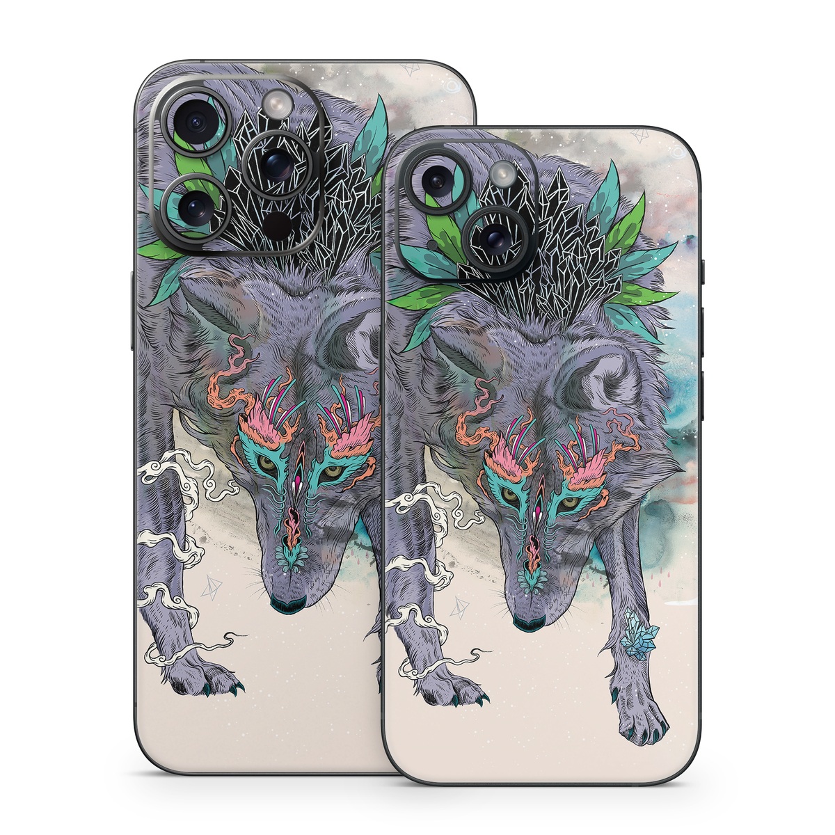 iPhone 15 Series Skin design of Illustration, Boar, Art, Drawing, Fictional character, Sketch, Suidae, with gray, pink, black, blue, yellow colors