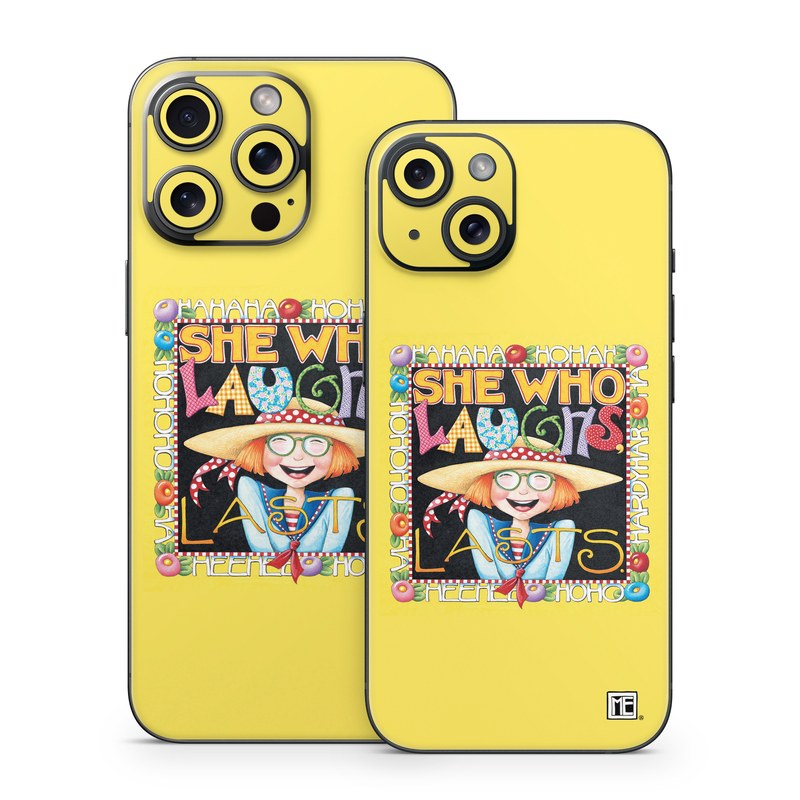 iPhone 15 Series Skin design of Text, with orange, black, gray, green, red, pink colors