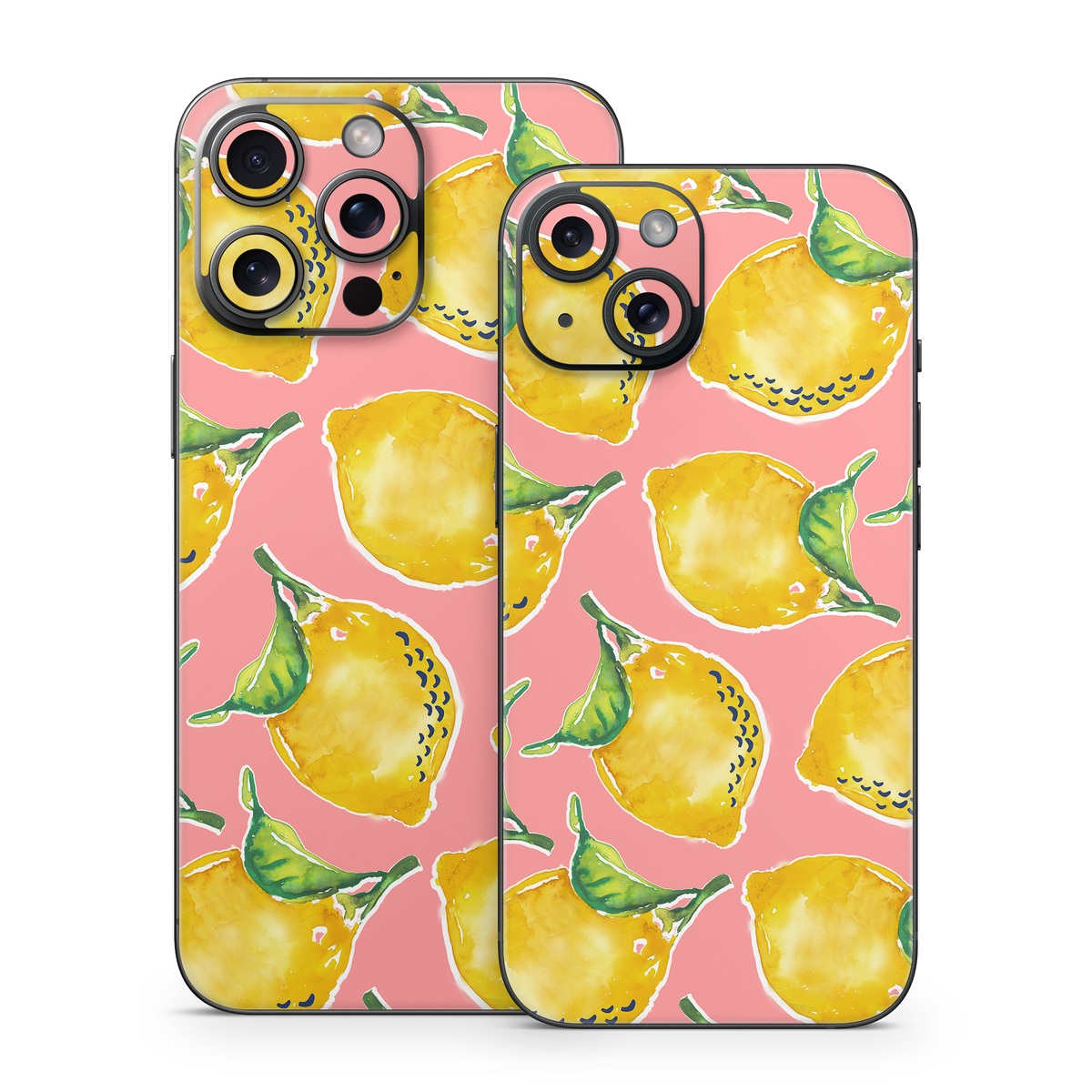 iPhone 15 Series Skin design of Yellow, Plant, with yellow, green, pink colors