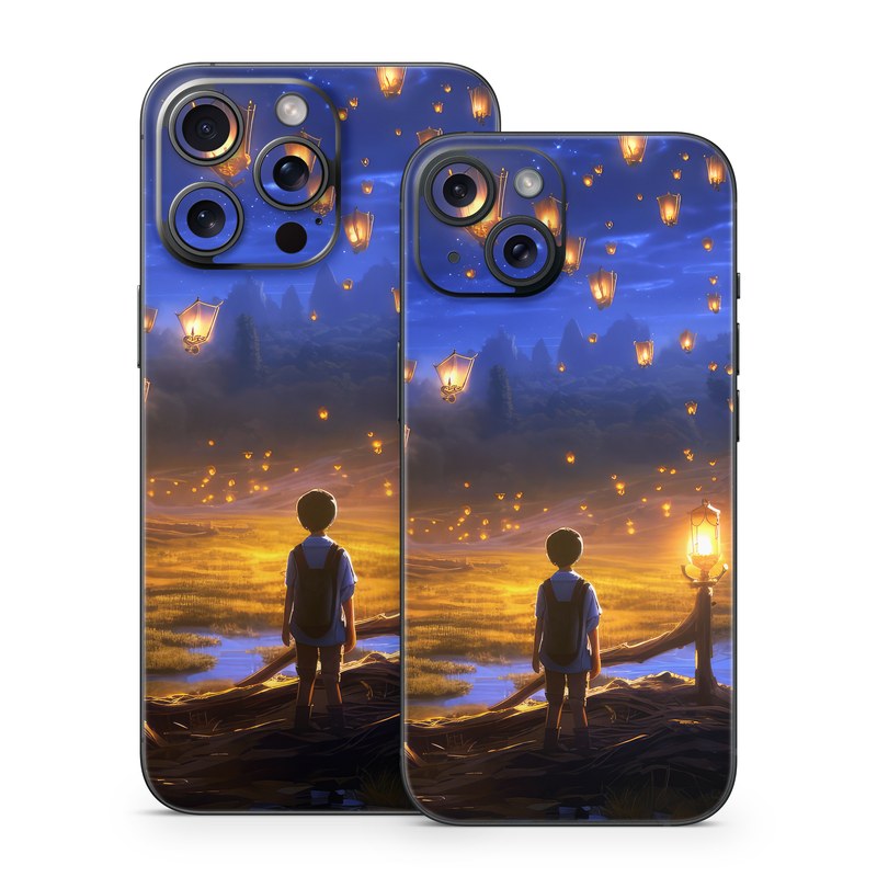 iPhone 15 Series Skin design of Cloud, World, Nature, Sky, People in nature, Happy, Flash photography, Natural landscape, Horizon, Heat, with black, blue, orange, yellow, gray, purple, orange, green colors